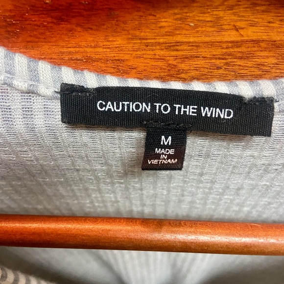 Anthropologie Caution to the Wind grey/white striped dress size M - Picture 3 of 4